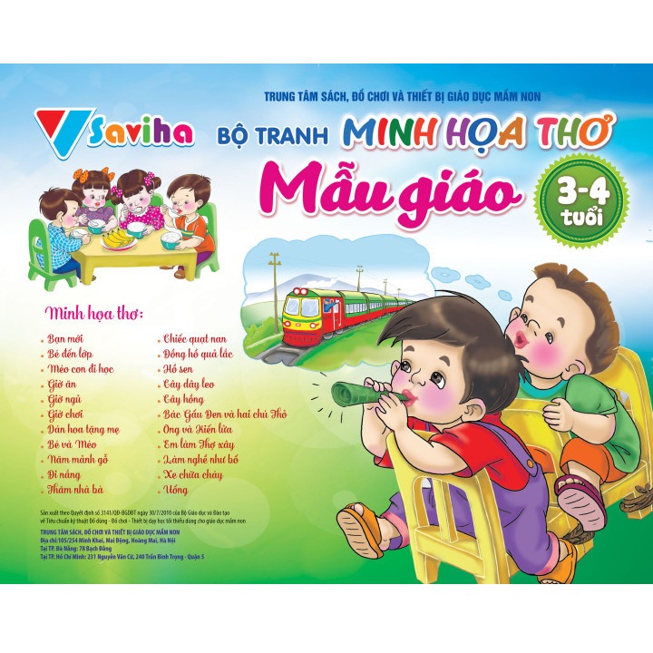 Bộ tranh minh họa thơ Mẫu giáo 3-4 tuổi