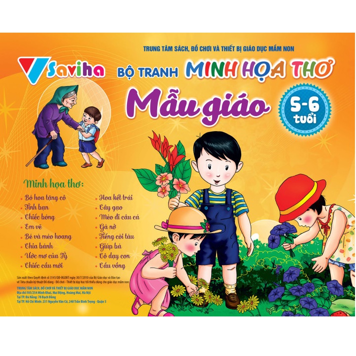 Bộ tranh minh họa thơ Mẫu giáo 5-6 tuổi