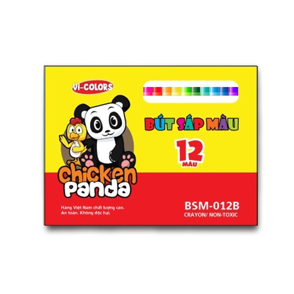 Bút sáp 12 Màu Vi-Colors (Chicken Panda) BSM-012B